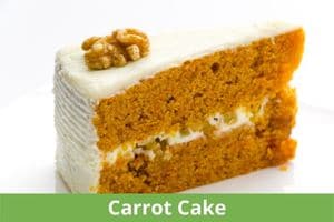organic applesauce saved the day picture of a slice of carrot cake with cream cheese frosting and walnut on top