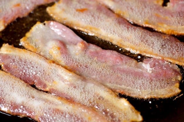 picture of streaky bacon sizzling fat no fat in unsweetened apple sauce uk