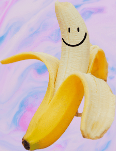 why is breakfast important? Picture of a smiling banana