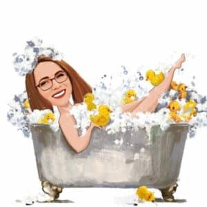Cartoon picture of an attractive woman in a bathtub doing no exercise. The link between regular exercise and gut health